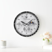 Silver Racing Dial  Luxury Chronograph  ラージ壁時計 (ホーム)