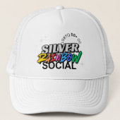 Silver Rainbow Social Baseball Hat キャップ (正面)