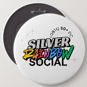 Silver Rainbow Social Button 缶バッジ (正面&裏面)