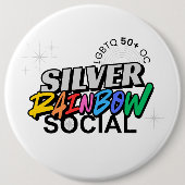 Silver Rainbow Social Button 缶バッジ (正面)