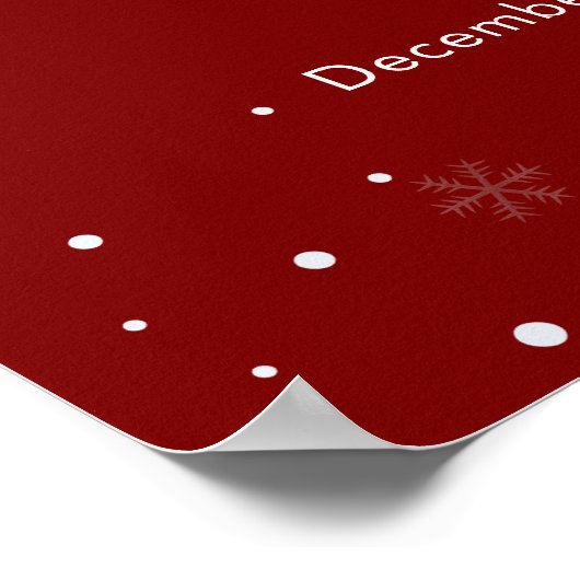 Silver Red Magical Snowflake Baby Shower Welcome ポスター (角)