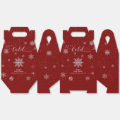 Silver Red Magical Winter Snowflake Baby Shower  フェイバーボックス (見開き)