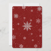 Silver Red Magical Winter Snowflake Baby Shower  招待状 (裏面)