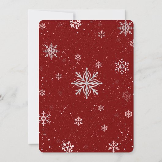 Silver Red Magical Winter Snowflake Baby Shower 招待状 (裏面)