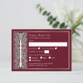 Silver Red Medieval Floral Sword Wedding RSVP (スタンド正面)