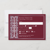 Silver Red Medieval Sword Wedding RSVP (正面)
