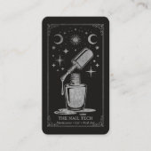 Silver Retro Celestial Tarot Nail artist QR Code 名刺 (正面)