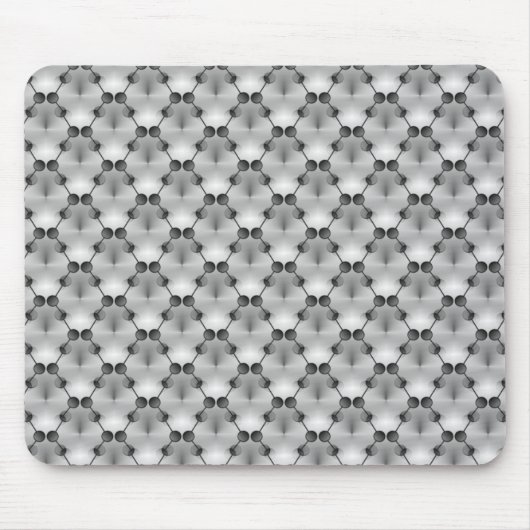 Silver Retro Funk Circles Mousepad マウスパッド (正面)