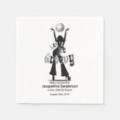 Silver Retro Let's Get Groovy 60th Birthday スタンダードカクテルナプキン (正面)