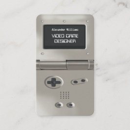 Silver Retro Style Gaming Console Game Designer 名刺
