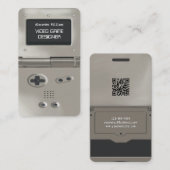 Silver Retro Style Gaming Console Game Designer 名刺 (正面/裏面)
