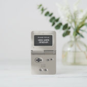 Silver Retro Style Gaming Console Game Designer 名刺 (スタンド正面)
