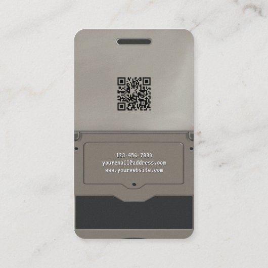 Silver Retro Style Gaming Console Game Designer 名刺 (裏面)