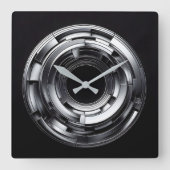 silver rings スクエア壁時計 (正面)