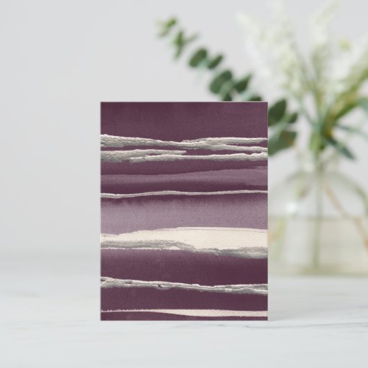 Silver Rose Purple Abstract Print ポストカード (スタンド正面)