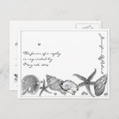 Silver RSVPポストカードにグラマラスなビーチ インビテーションポストカード (正面/裏面)