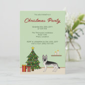 Silver Sable German Shepherd Festive Christmas 招待状 (スタンド正面)