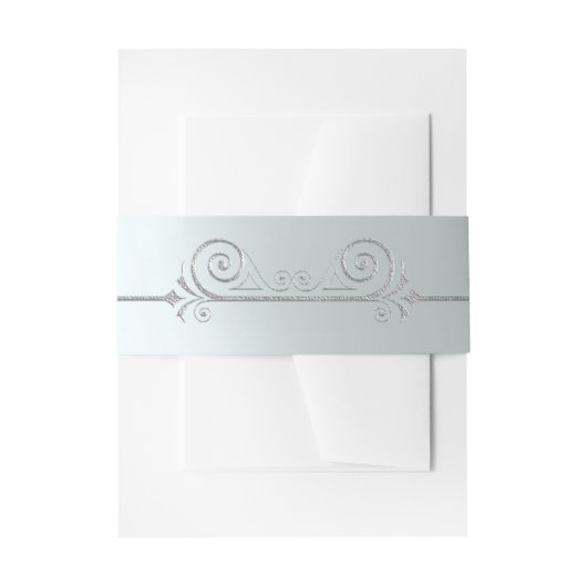 Silver Scroll Design on Silver 招待状ベリーバンド (正面例)