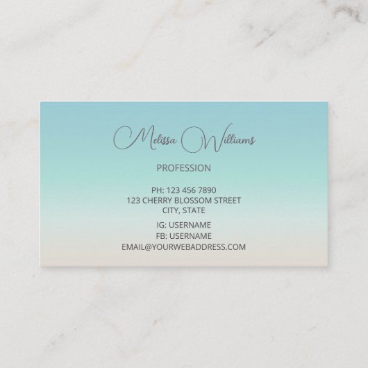 Silver Sea Turtle | Coastal Q 名刺 (裏面)