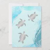 Silver Sea Turtles | ブルーインク | バースデー 招待状 (裏面)