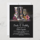 Silver Sequin Boots and Bubbly Bridal Shower 招待状 (正面)