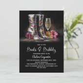 Silver Sequin Boots and Bubbly Bridal Shower 招待状 (スタンド正面)