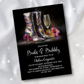 Silver Sequin Boots and Bubbly Bridal Shower 招待状