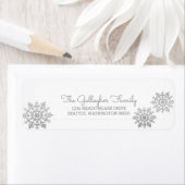 Silver Shimmering Chic Snowflake Holiday ラベル (インサイチュ)