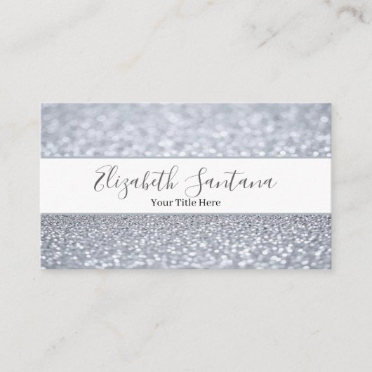 Silver Shimmery Glitter 名刺 (正面)