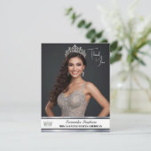 Silver Shine Pageant Photo Thank You Card サンキューカード (スタンド正面)