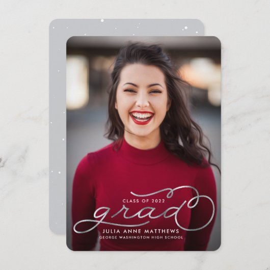 Silver Shine Photo卒業発表 案内状 (正面/裏面)