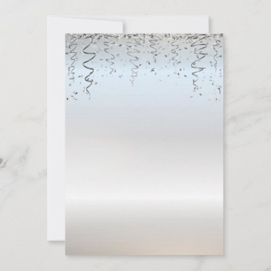 Silver Shiny Diamonds Dress Silver 50th Birthday 招待状 (裏面)