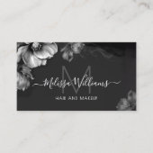 Silver Shiny Flowers Black  名刺 (正面)