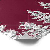 Silver snow pine red Christmas winter wedding ポスター (角)