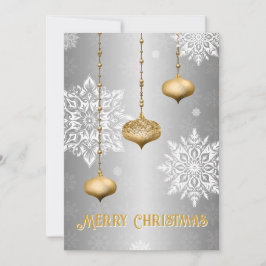 Silver Snowflake and Ornament Christmas Card シーズンカード