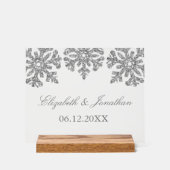Silver Snowflake Winter Wedding アクリルサイン (正面)