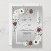 Silver Sophisticated Winter Wedding 招待状 (正面)