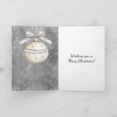 Silver Sparkle Christmas Ornament with Pretty Bow カード (内部)