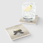 Silver Sparkle Glitzy Glitter ストーンコースター (横)