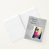Silver Sparkle Your Photo パーソナライズされた引用文 ノートブック (内部)