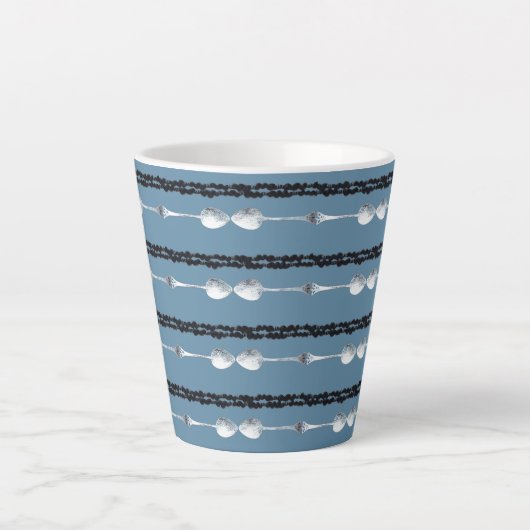 silver spoon and couched thread mug カフェラテマグ (正面)