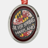 Silver Springメリーランドの旗のグランジな円形のオーナメント メタルオーナメント (左)