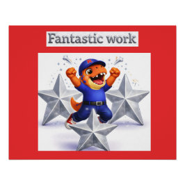 Silver star celebration poster ポスター