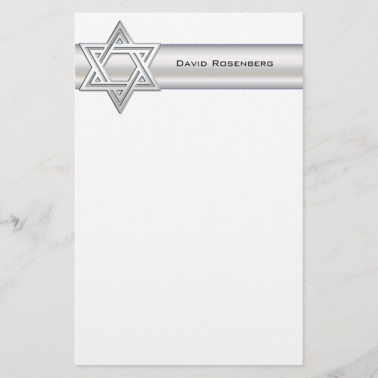 Silver Star of Davidの個人カスタム文房具 便箋 (正面)