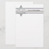 Silver Star of Davidの個人カスタム文房具 便箋 (正面/裏面)