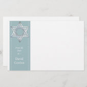 Silver Star of David/Jewish Personal Stationery 便箋 (正面/裏面)