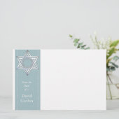 Silver Star of David/Jewish Personal Stationery 便箋 (スタンド正面)
