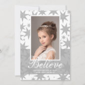 Silver Stars Christmas Photo シーズンカード (正面)