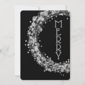 Silver Stars on Black Christmas Non-Photo シーズンカード (正面)