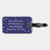 Silver Stars on Navy Blueミセス・ラゲッジタグ ラゲッジタグ (裏面横)